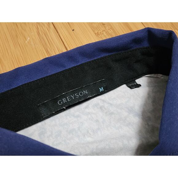 Greyson Polo Shirt Mens M White Blue Red Deers Performance Golf Logo Embroidered - Picture 2 of 6